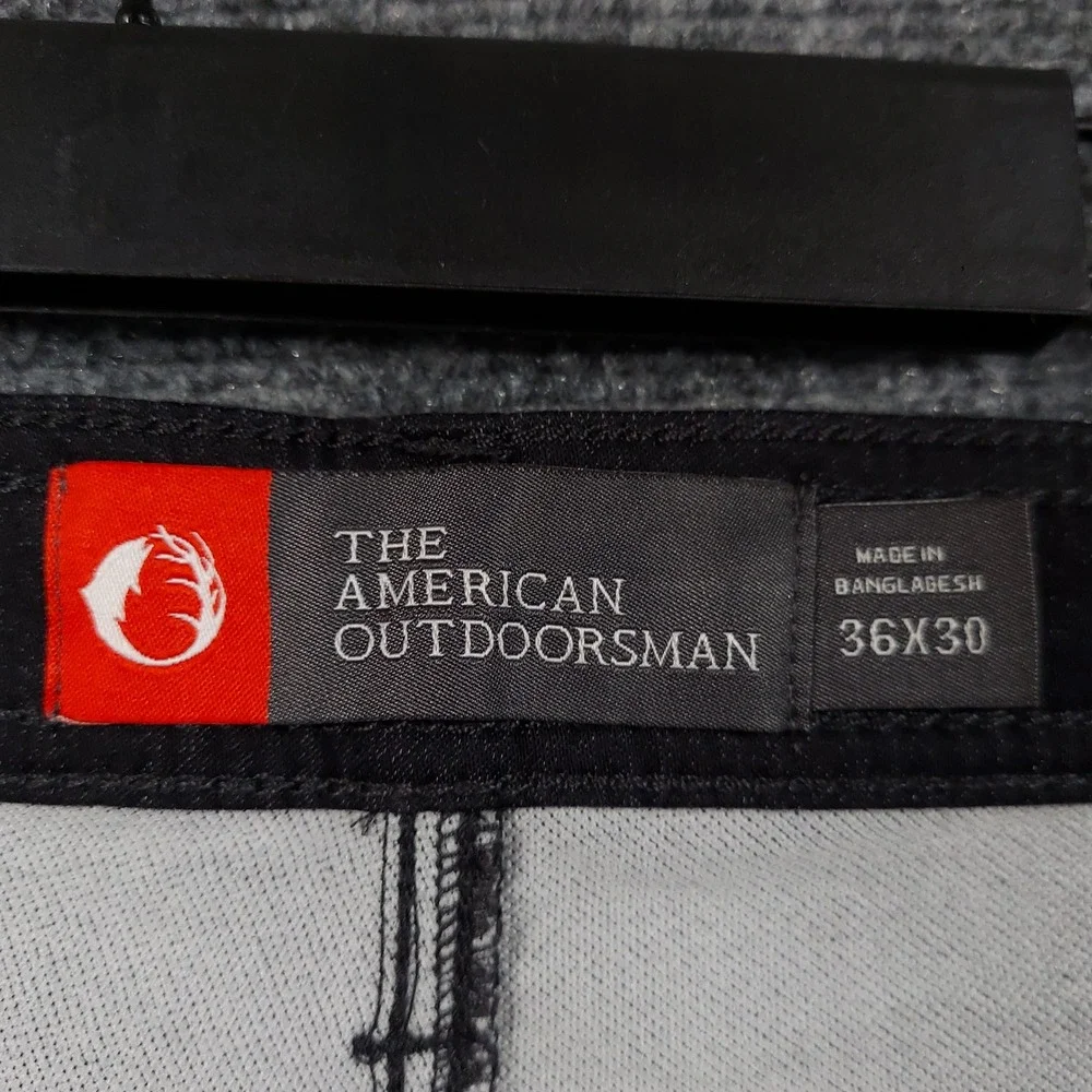 The American Outdoorsman Pants Men 36x30 (Fits 36x29) Phantom Black 5-Pocket
